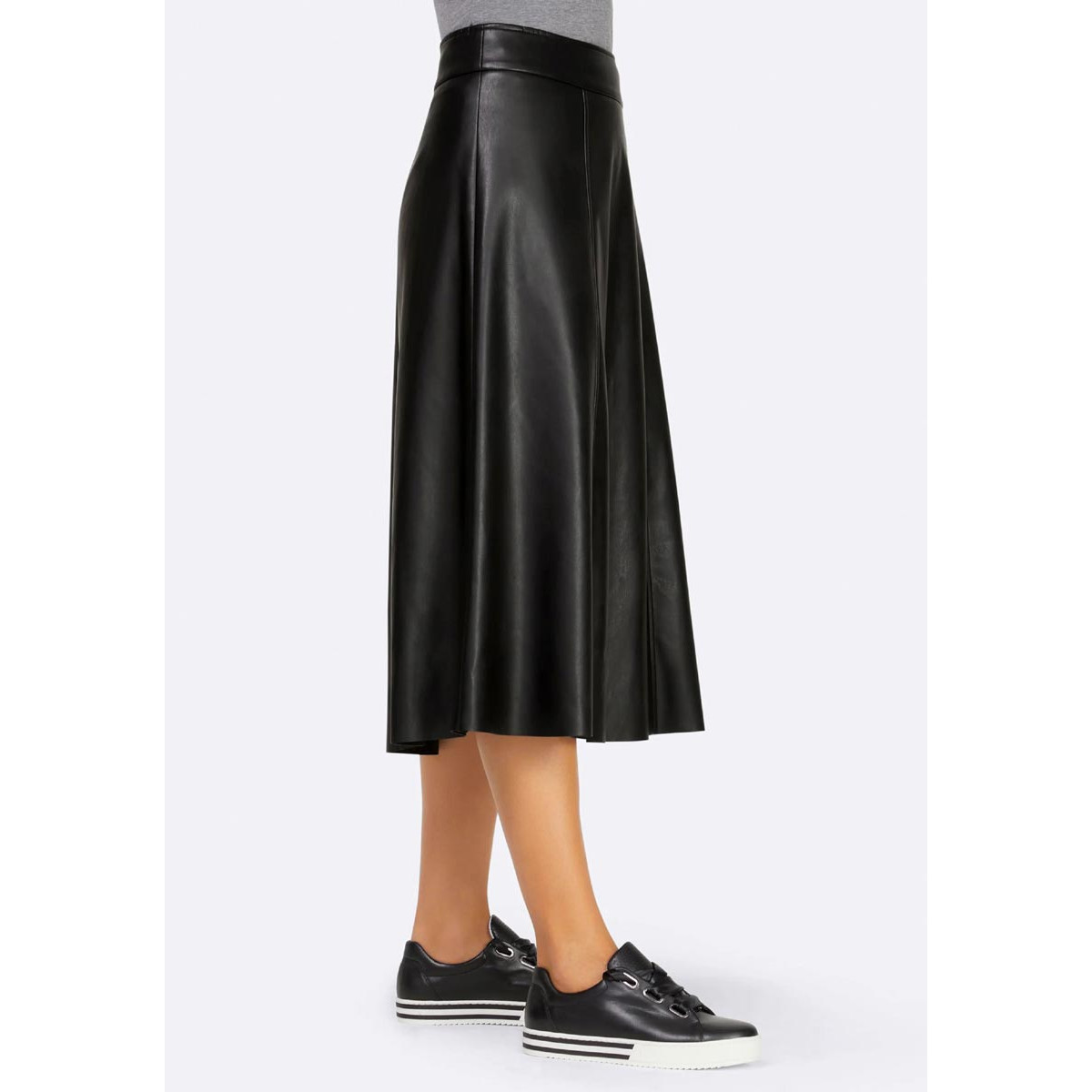Designer-Lederimitat-Rock schwarz