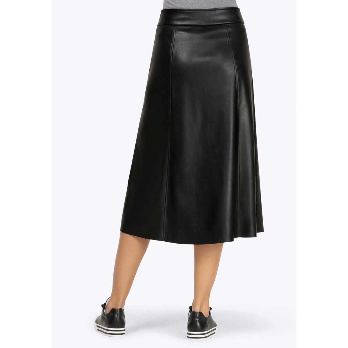 Designer-Lederimitat-Rock schwarz