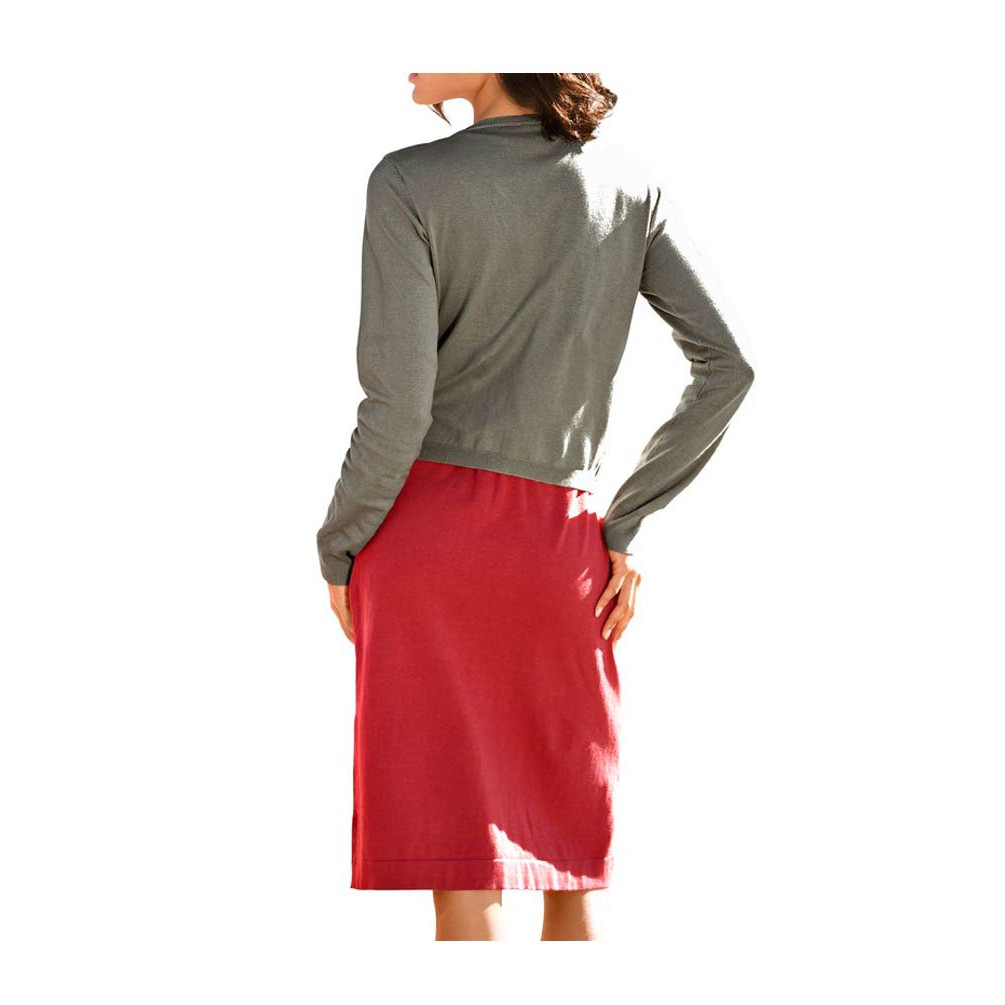 Strickjacke khaki-gelb