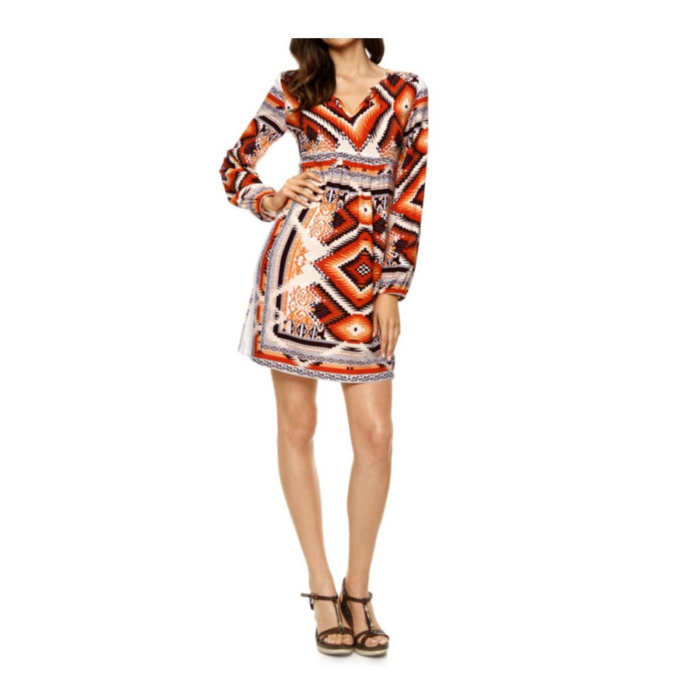 Designer-Druckkleid bunt