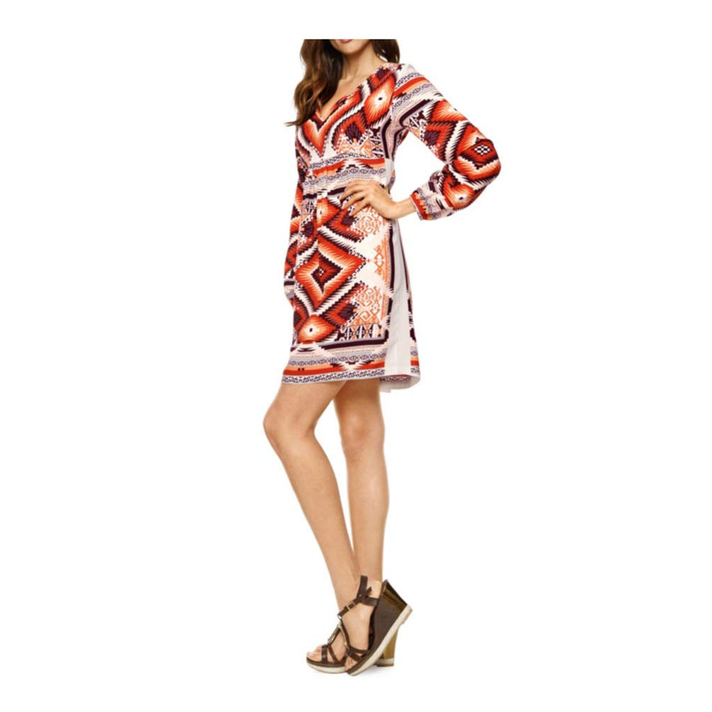 Designer-Druckkleid bunt
