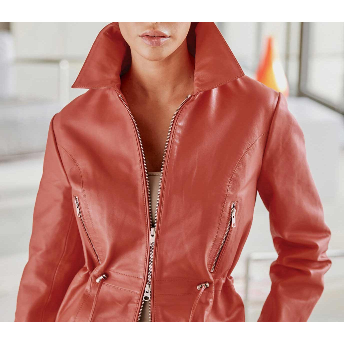 Designer-Lammnappaleder-Jacke hummer
