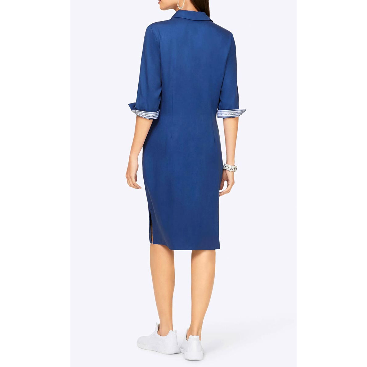 Blusenhemd-Kleid royalblau