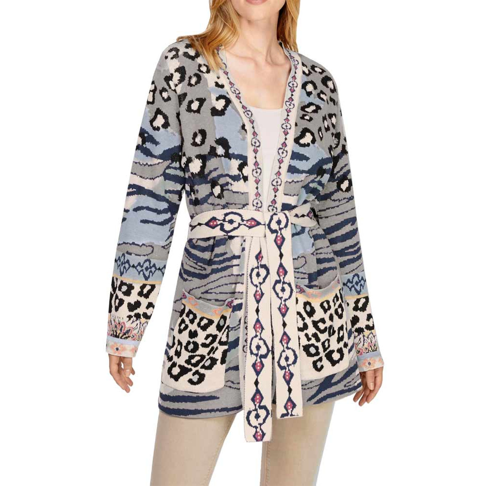 Designer-Strickjacke sesam-bunt