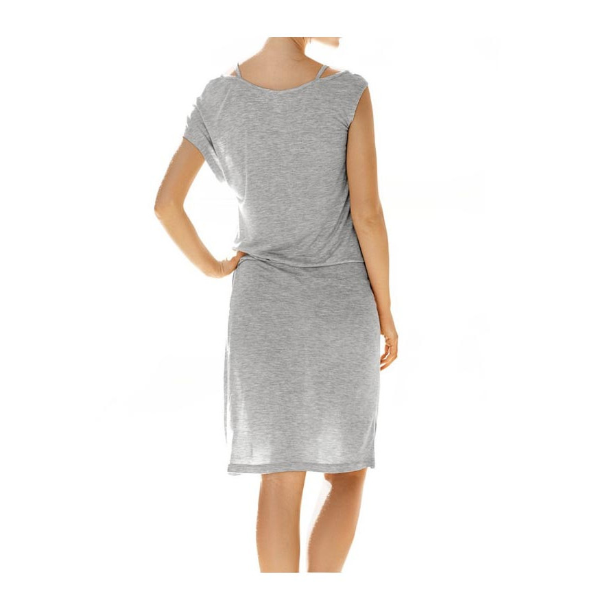 Designer-Kleid m. Gürtel graumelange