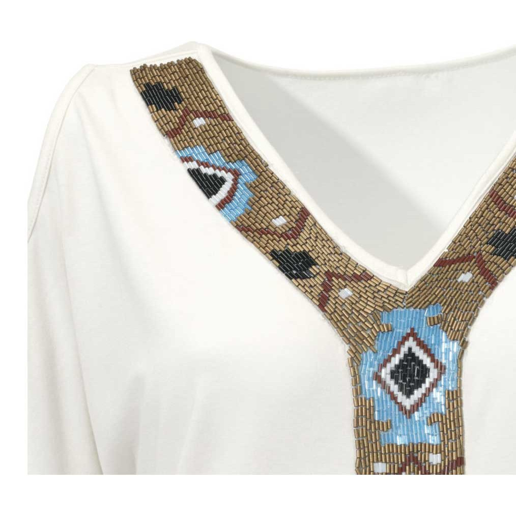 Shirt m. Perlen creme