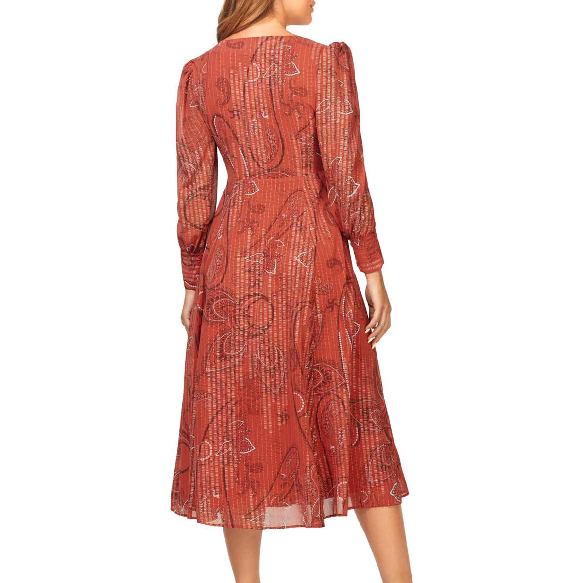 Designe-Druckkleid papaya-gold