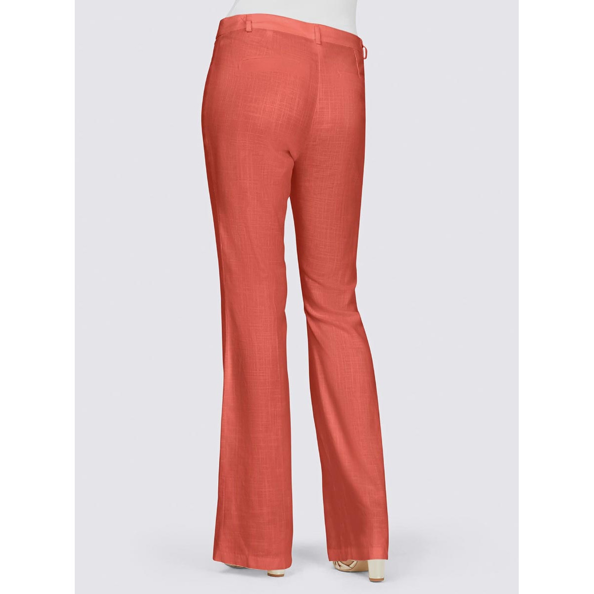 Designer-Bootcut-Leinenhose terra