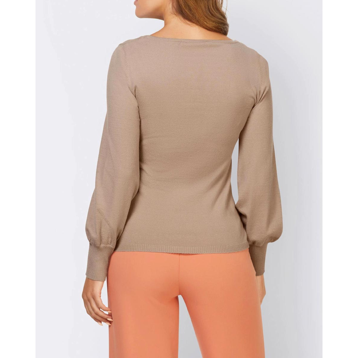 Designer-Carree-Pullover sesam