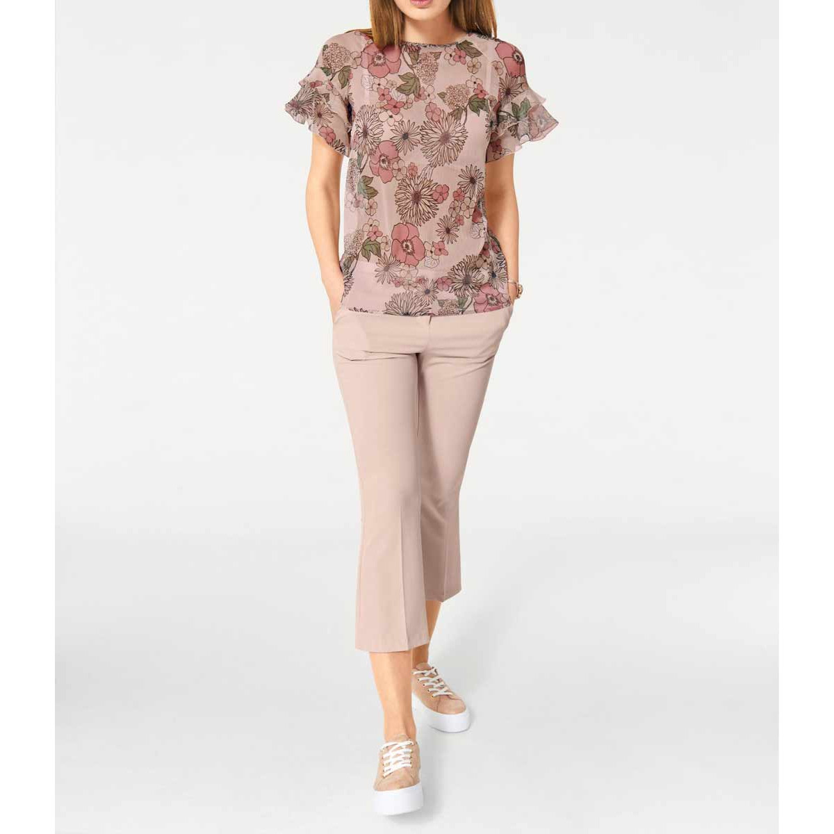 Designer-Druckbluse bunt