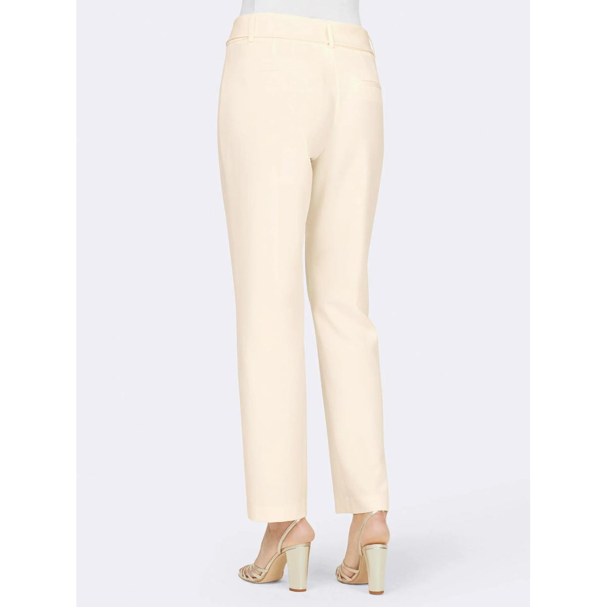 Designer-Stretchhose m. Gürtel champagner