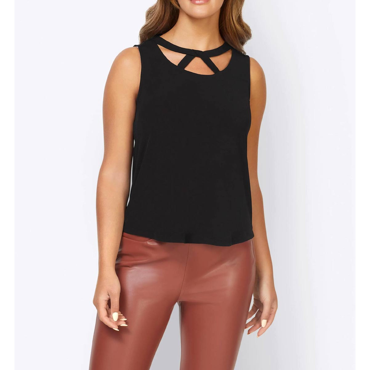 Designer-Cut-Outs-Shirttop schwarz