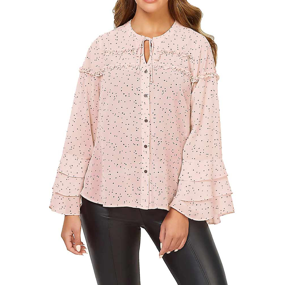 Designer-Chiffonbluse puder-marine