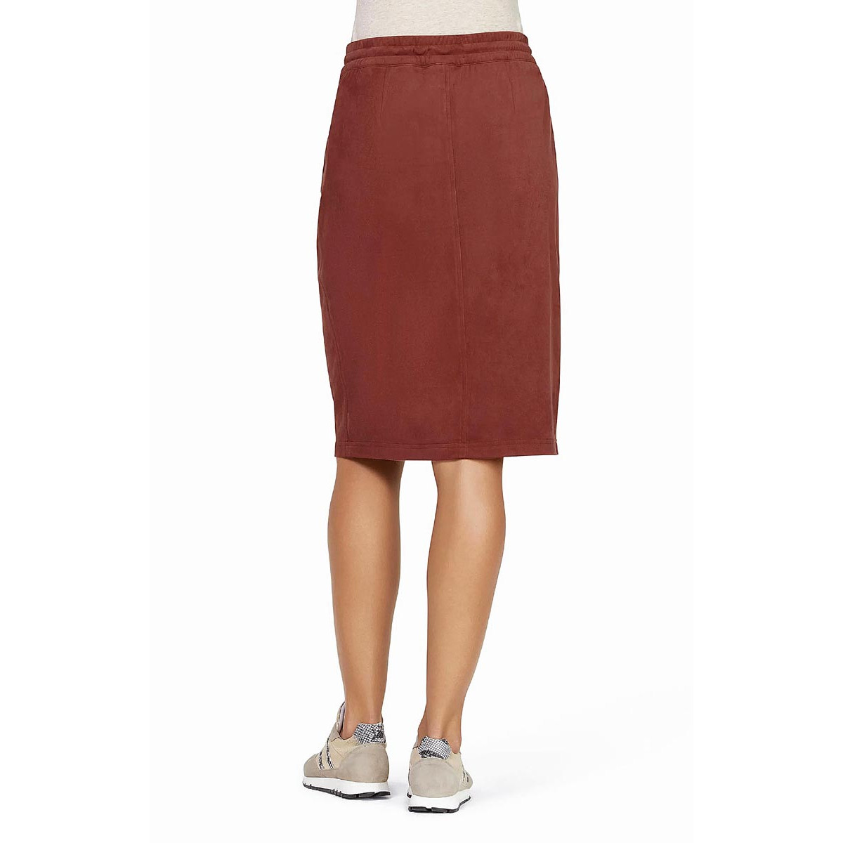 Designer-Velourslederimitatrock rotbraun