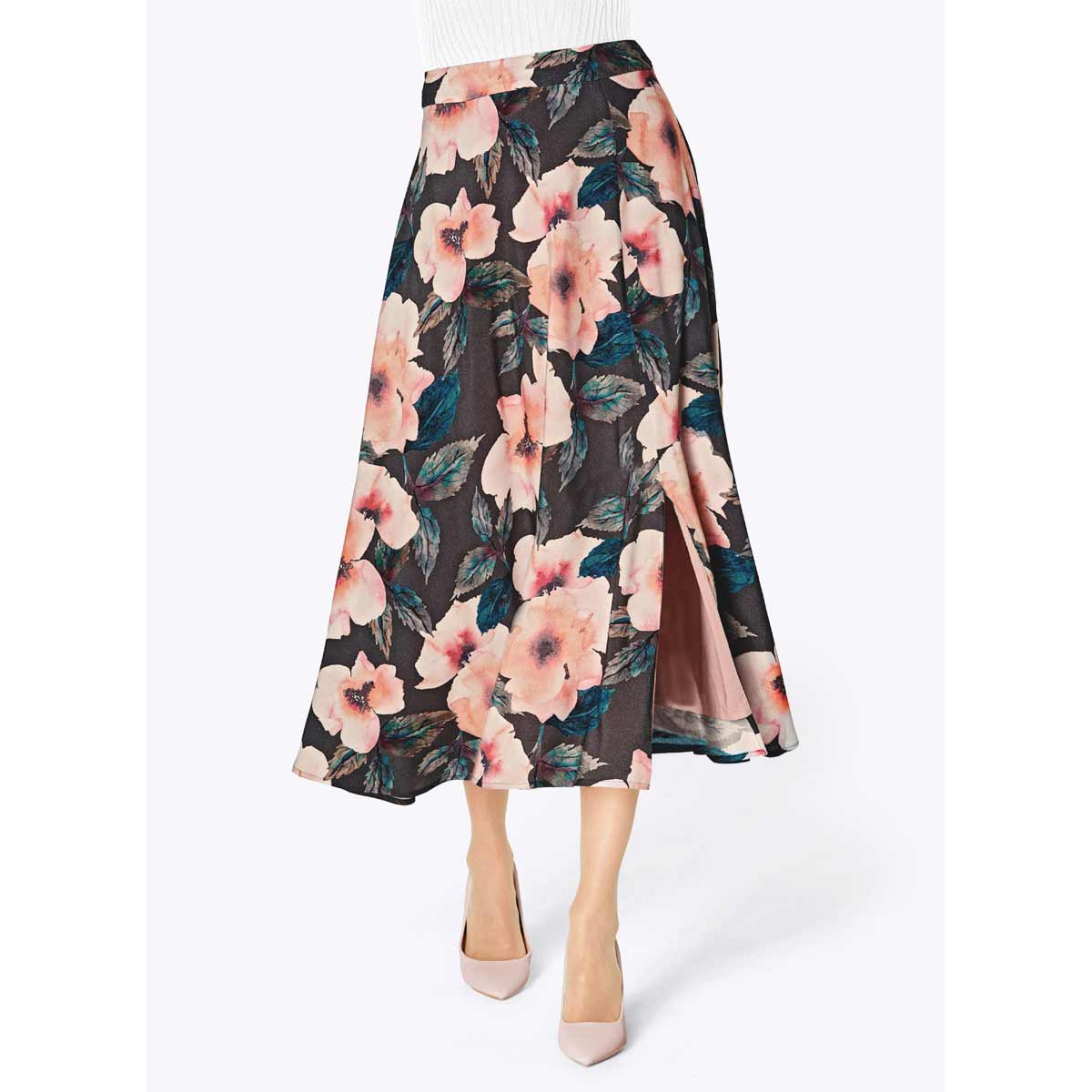 Druck-Modal-Rock graphit-fuchsia
