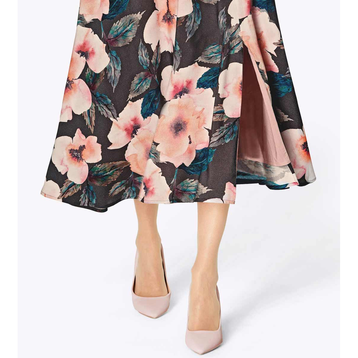 Druck-Modal-Rock graphit-fuchsia