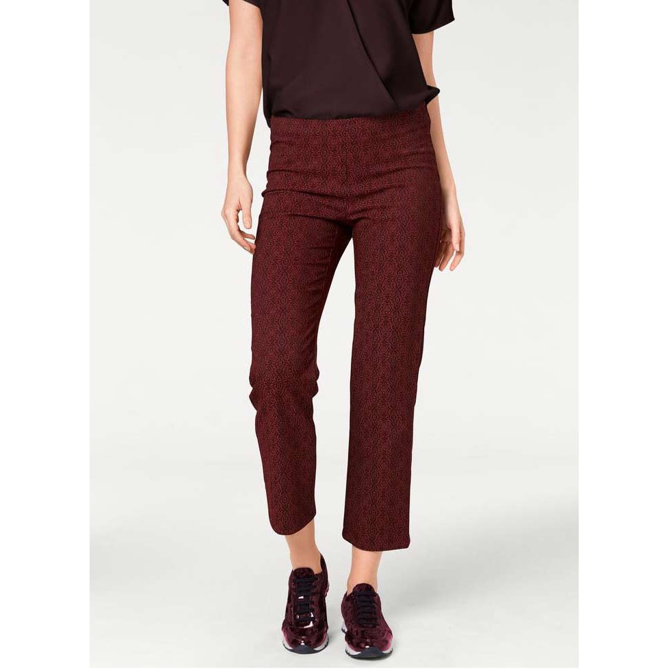 Designer-Jacquardhose bordeaux