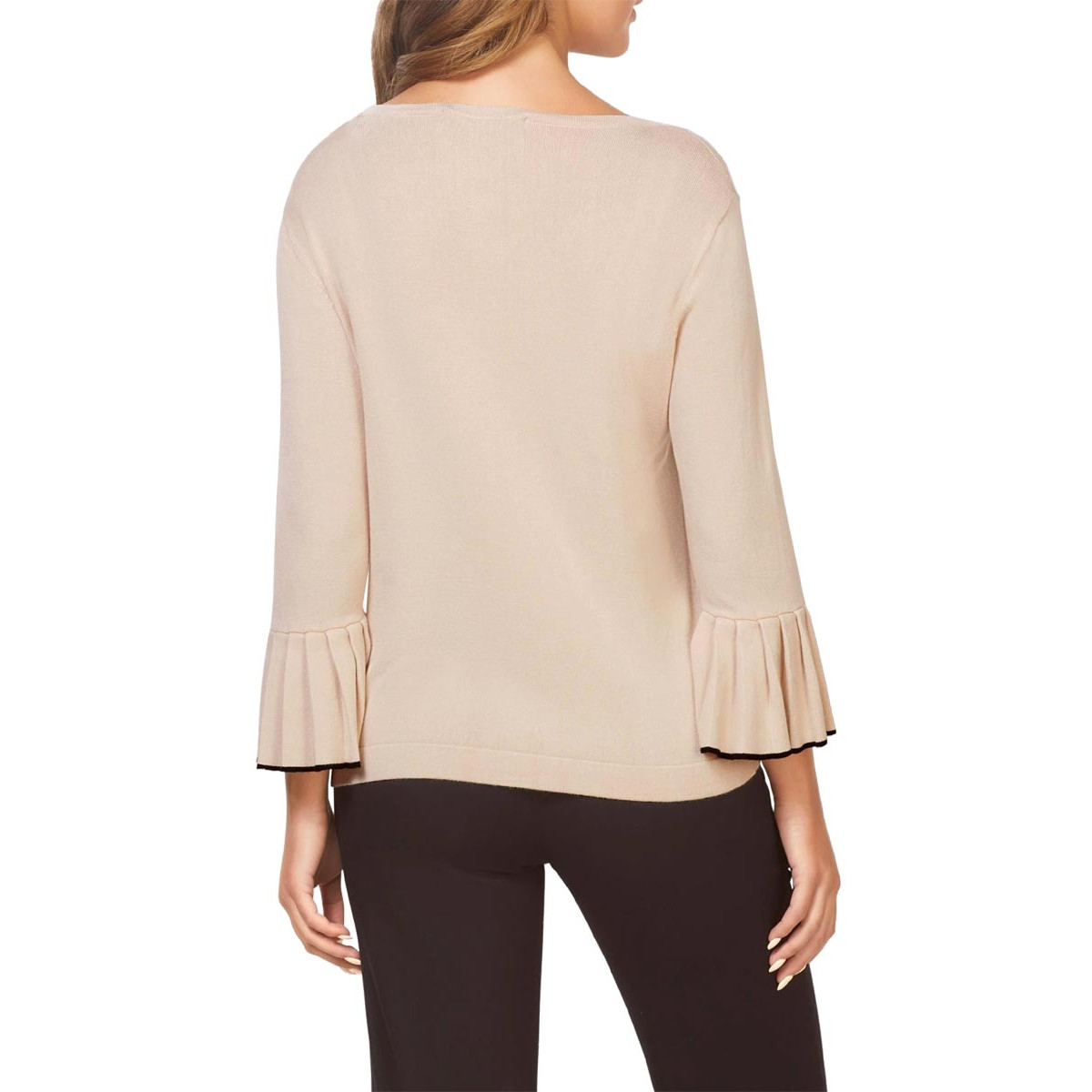 Designer-Volantpullover elfenbein