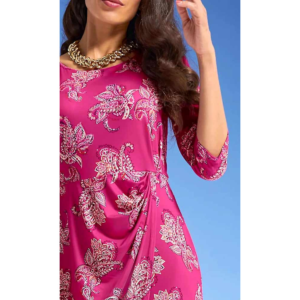 Designer-Jerseykleid fuchsia-bedruckt