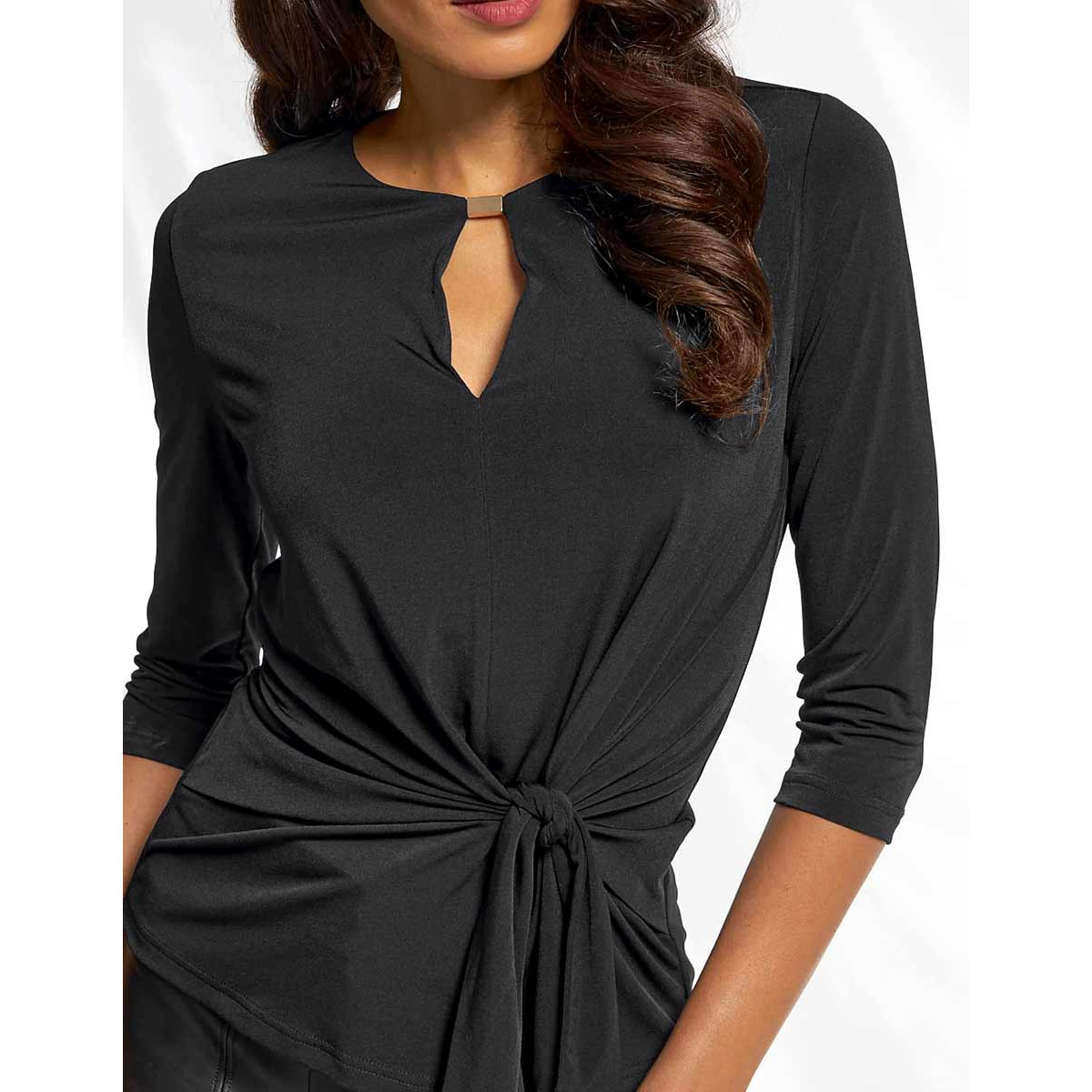 Designer-Shirt m. Zierelement schwarz