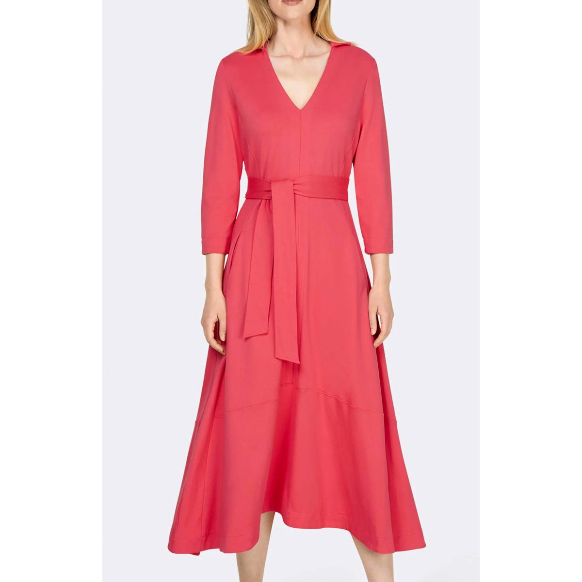 Designer-Jerseykleid m. Gürtel hummer