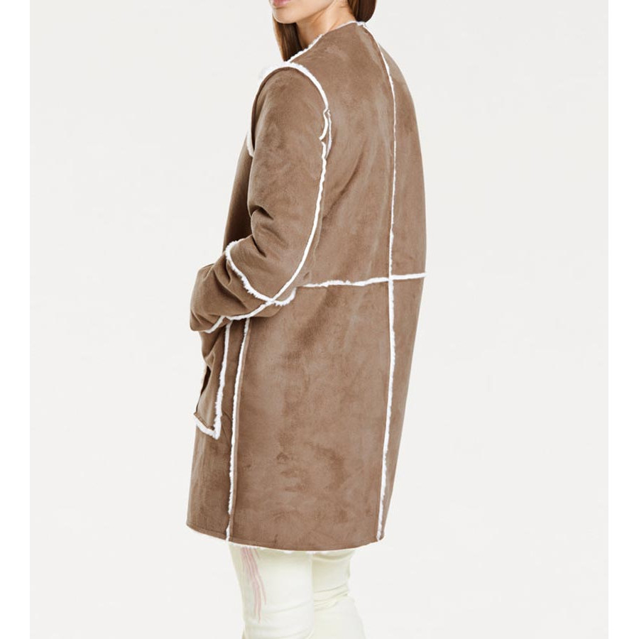Webpelz-Wendemantel camel-ecru