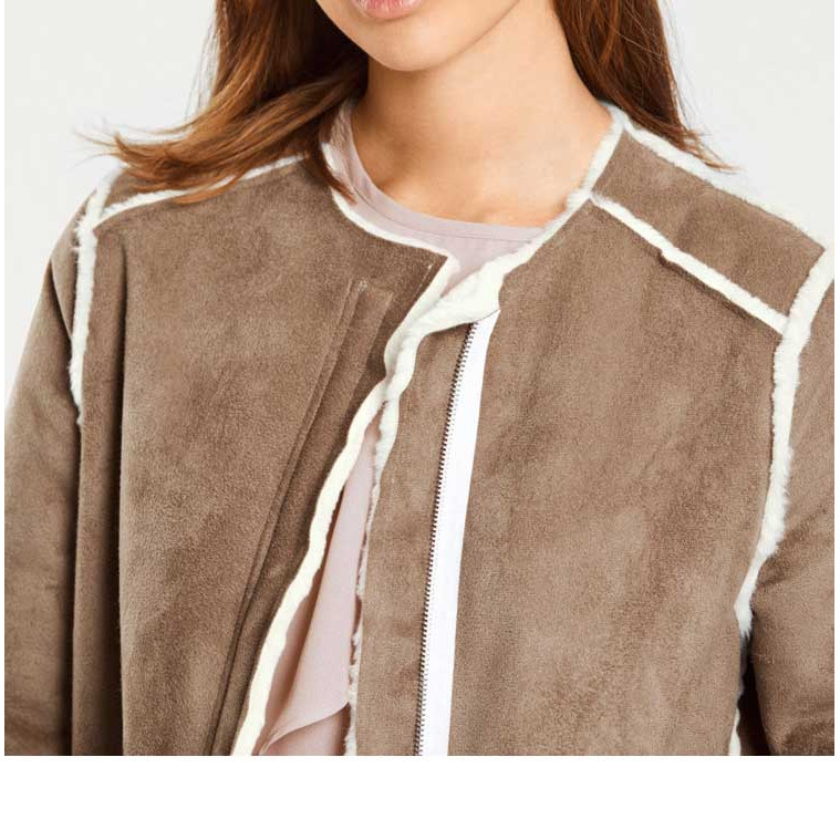 Webpelz-Wendemantel camel-ecru