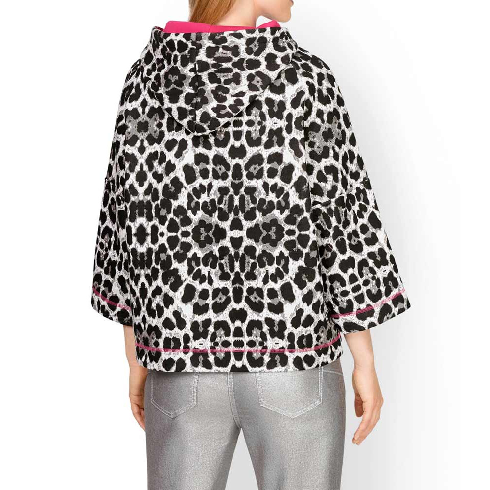 Designer-Sweatshirt grau-fuchsia-bedruckt