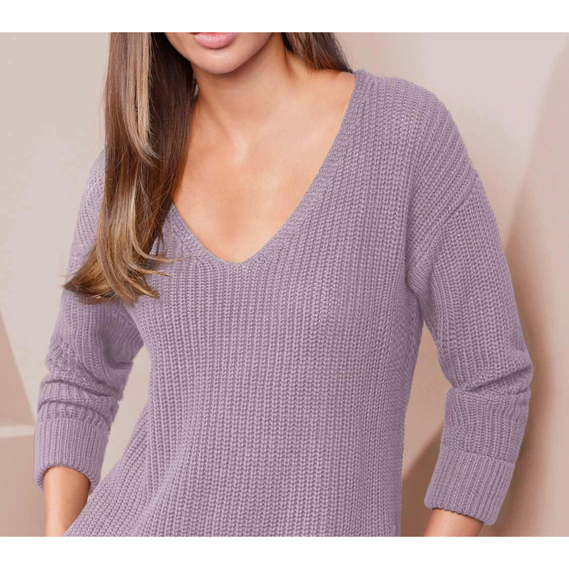 Designer-Grobstrickpullover flieder