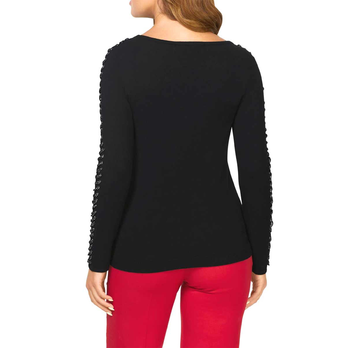 Designer-Pullover schwarz-silber