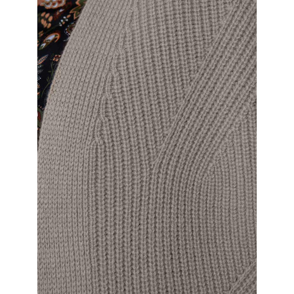 Merino-Kaschmir-Longstrickjacke taupe