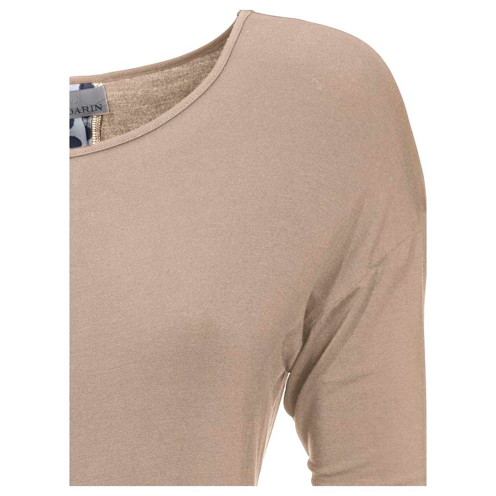 Designer-Shirt m. Einsatz taupe