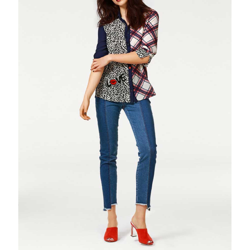 Druck-Patchbluse bunt