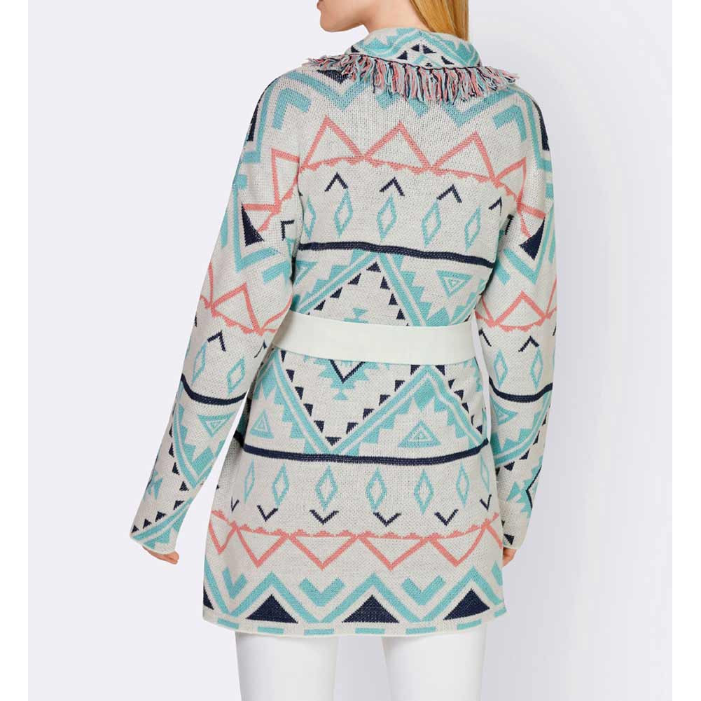 Designer-Jacquardstrickjacke bunt