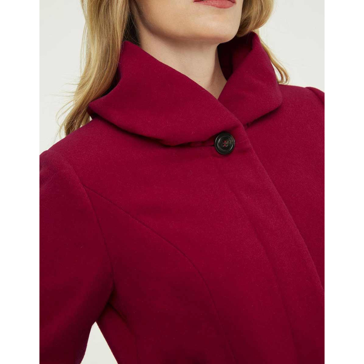Designer-Wollflauschmantel rot