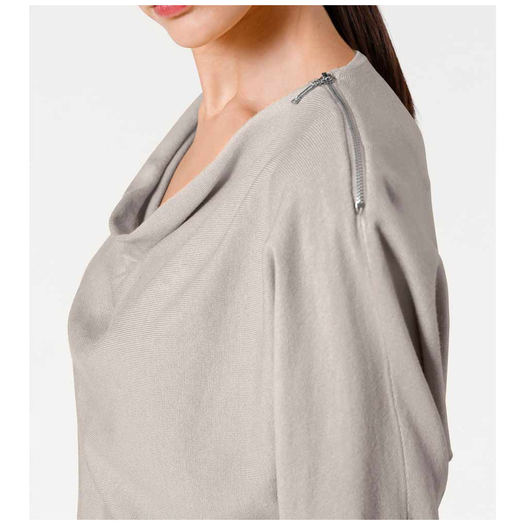 Designer-Reißverschlusspullover kitt