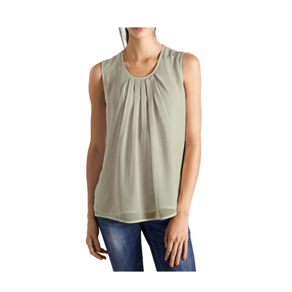 Designer-Chiffonblusentop stein