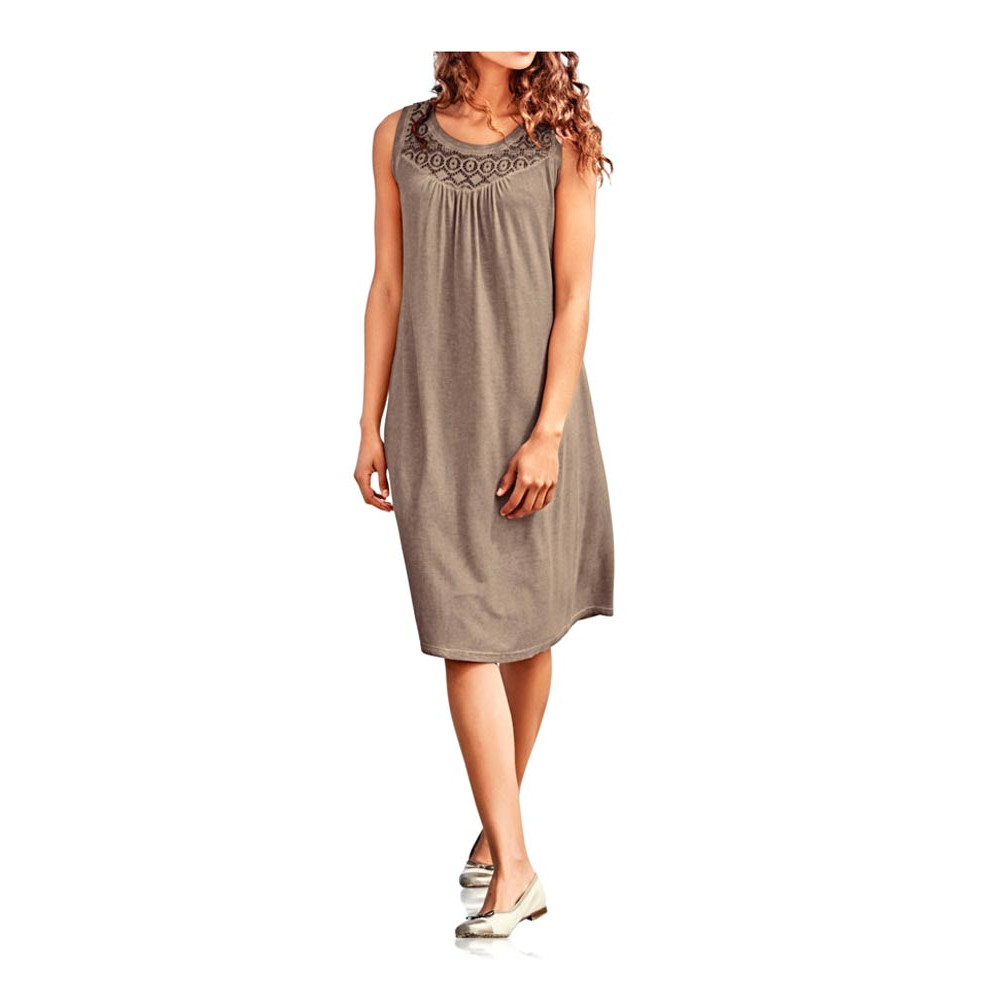 Kleid m. Spitze taupe