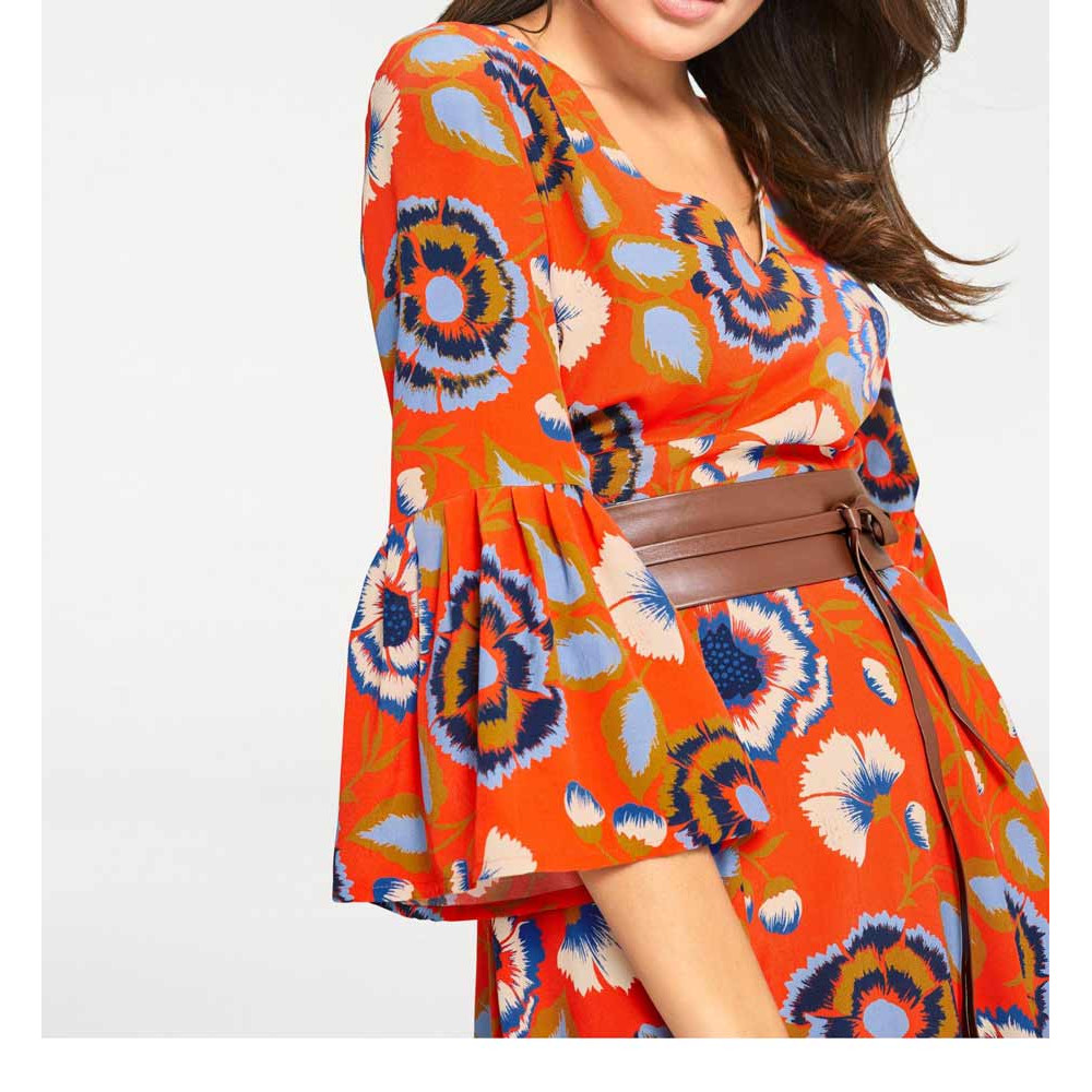 Designer-Maxikleid koralle-blau