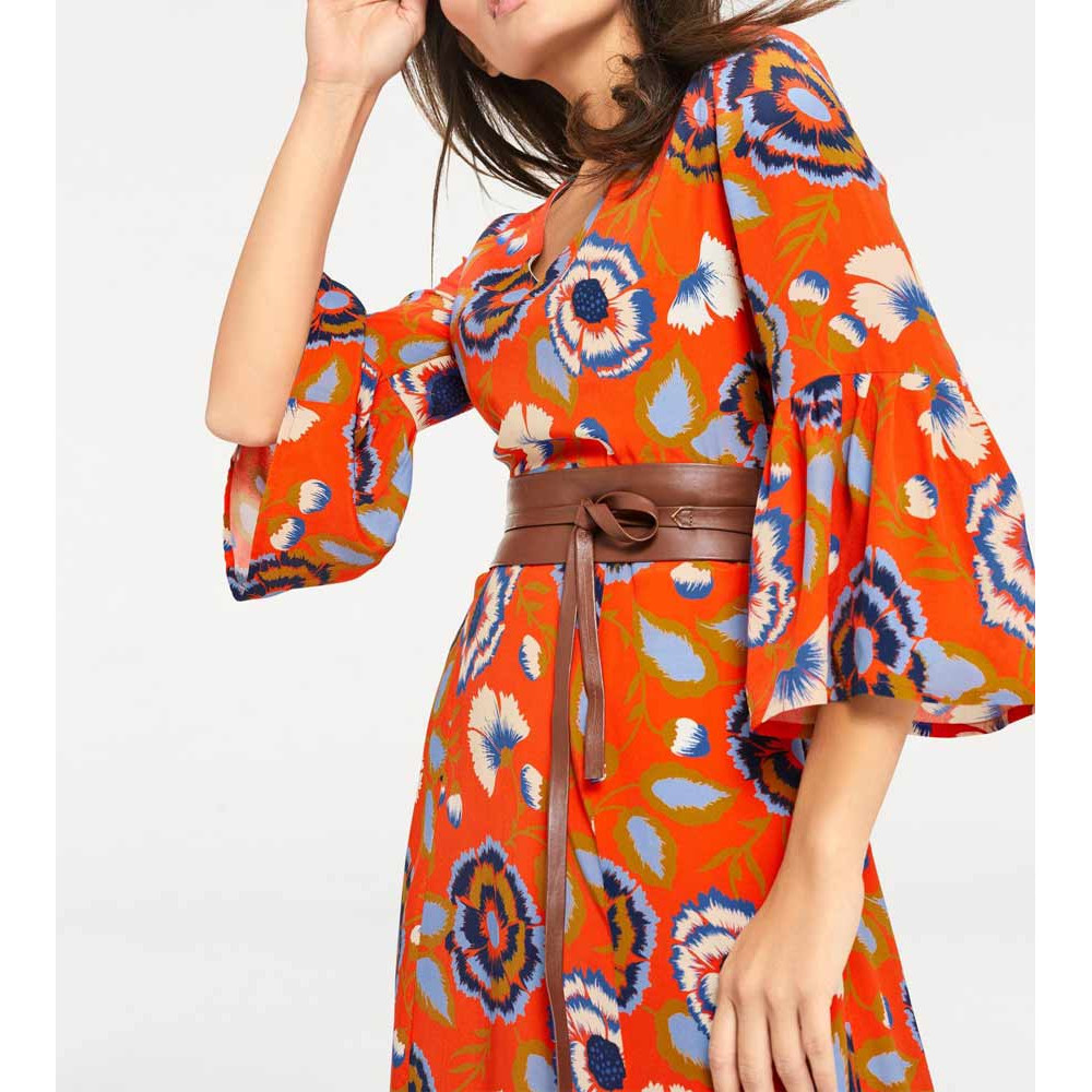 Designer-Maxikleid koralle-blau