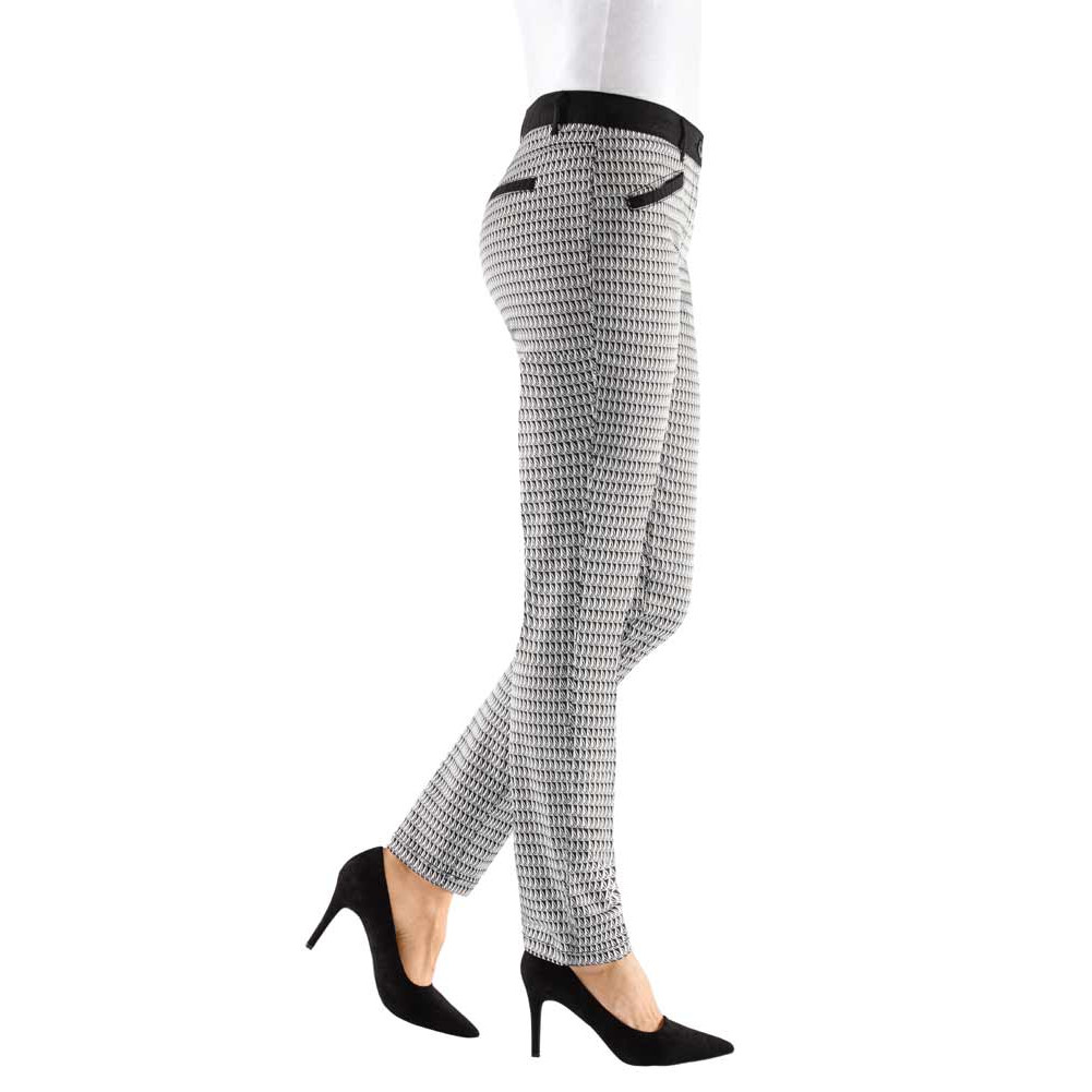 Stretchhose schwarz-weiß-bedruckt