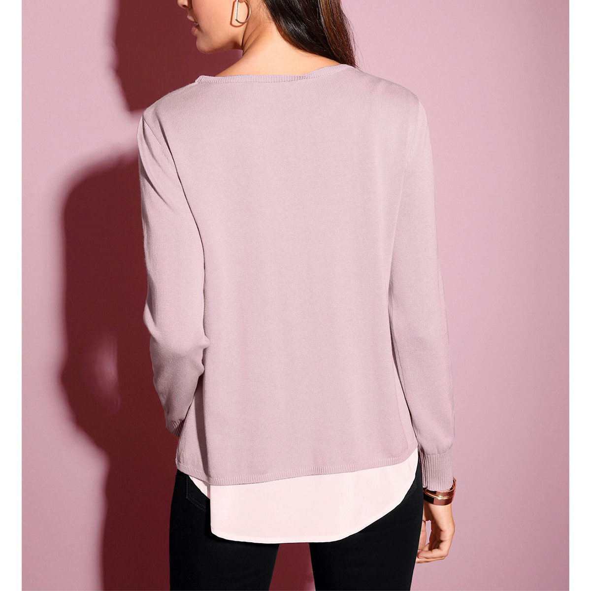 Pullover in Wickel-Optik rosé