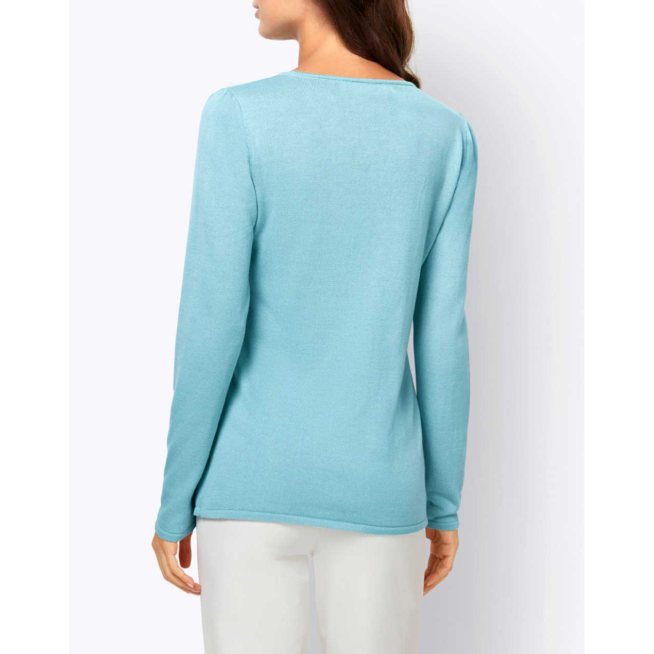 Designer-Cut-Outs-Pullover aquamarin