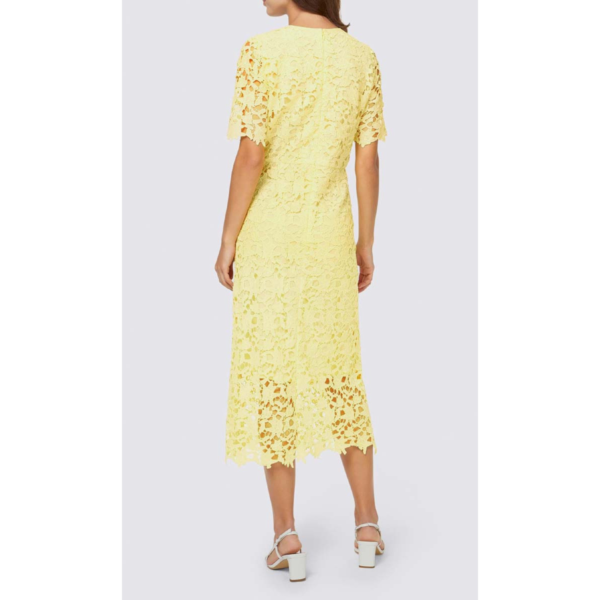 Designer-Spitzenkleid zitrone