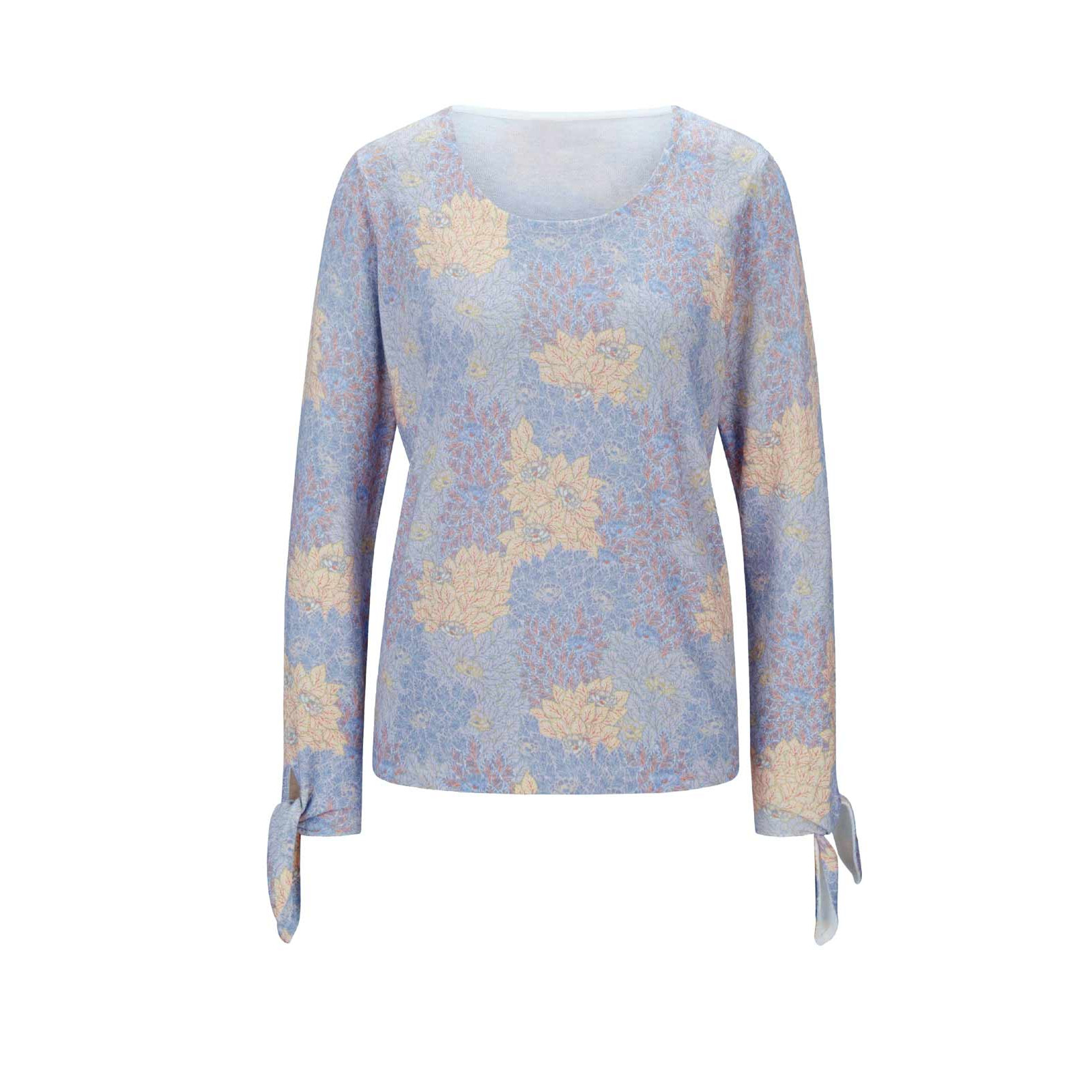 Floral print sweater dove blue - multicolour