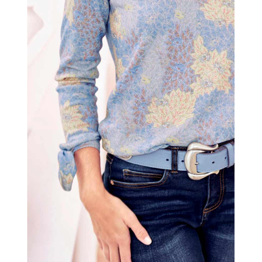 Floral print sweater dove blue - multicolour
