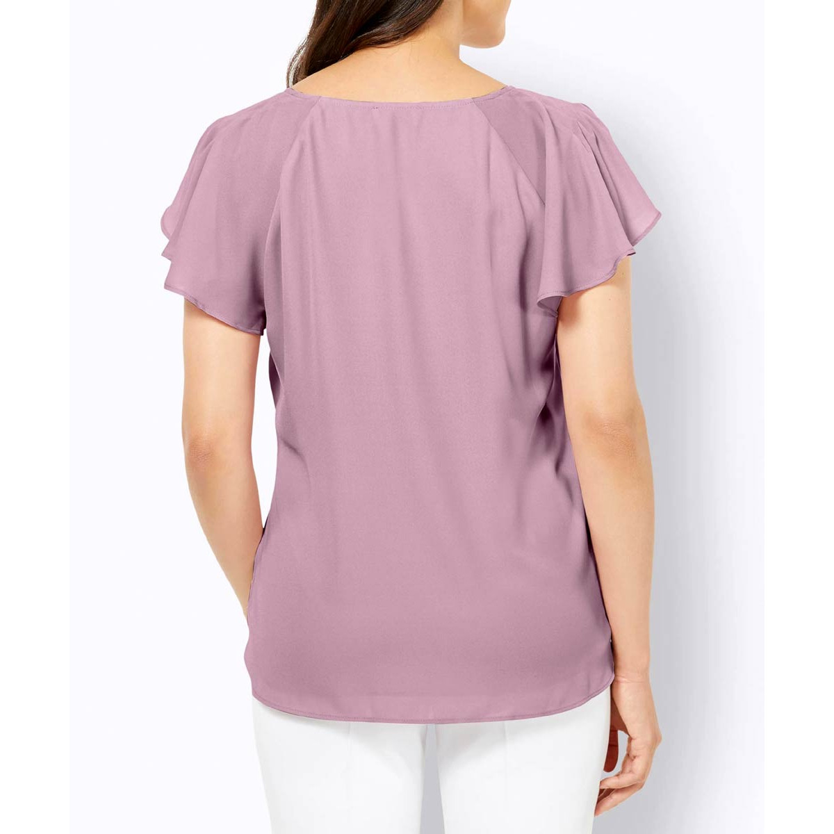 Bluse m. Stickerei rosé