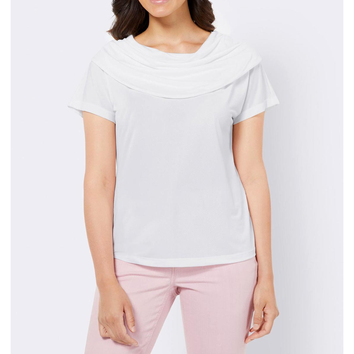 Wasserfall-Blusenshirt ecru