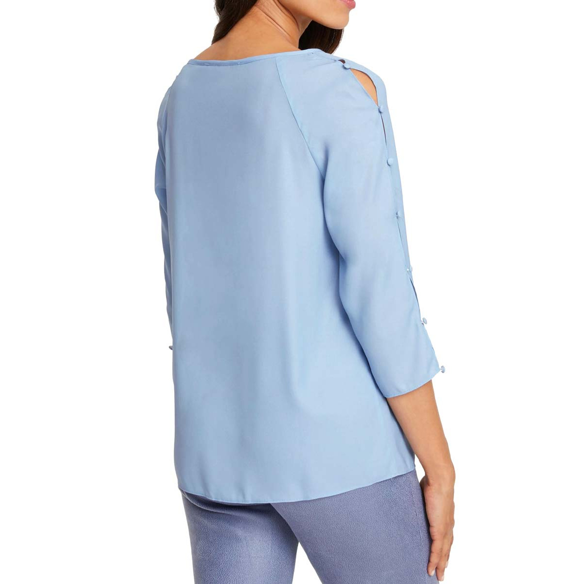 Designer-Bluse hellblau