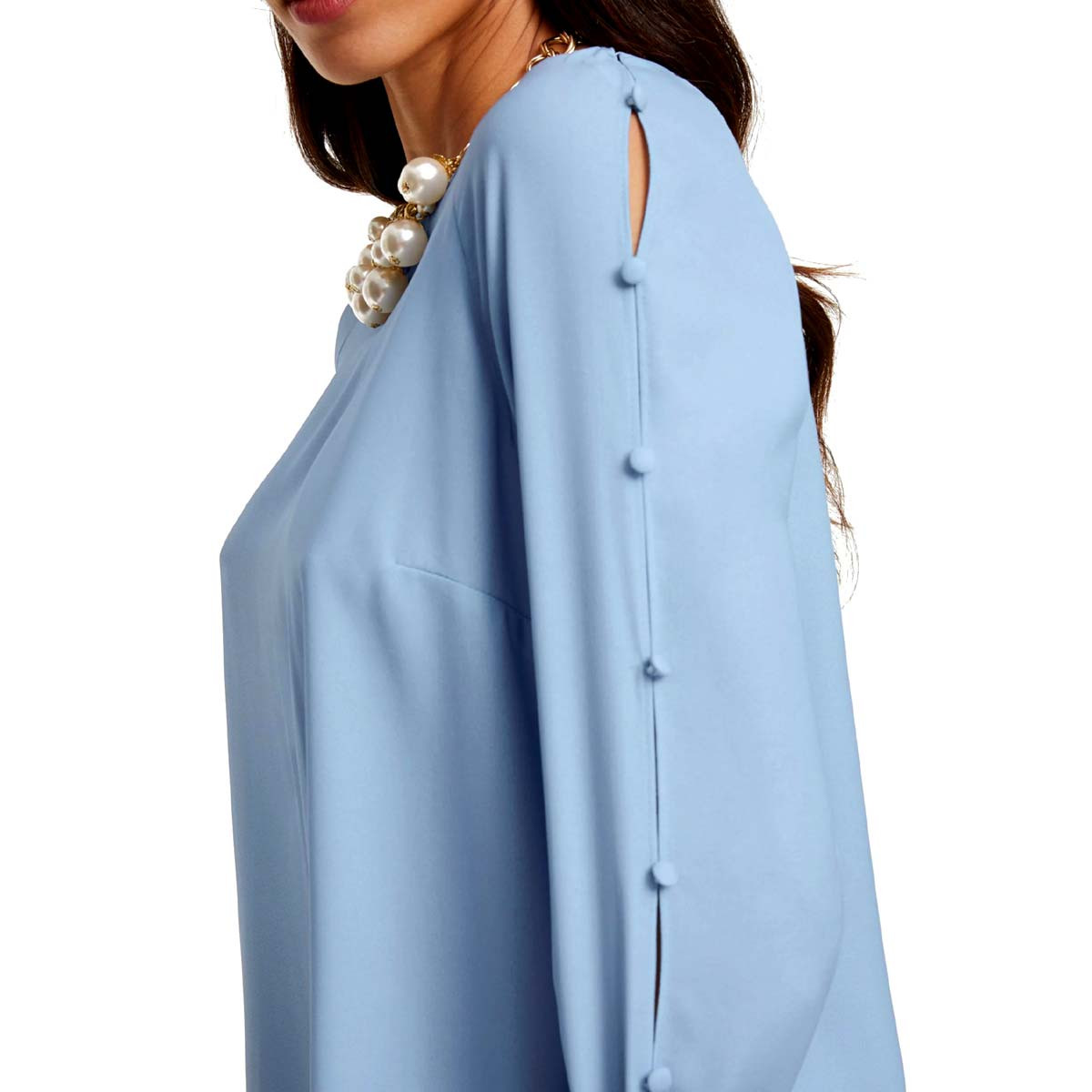 Designer-Bluse hellblau